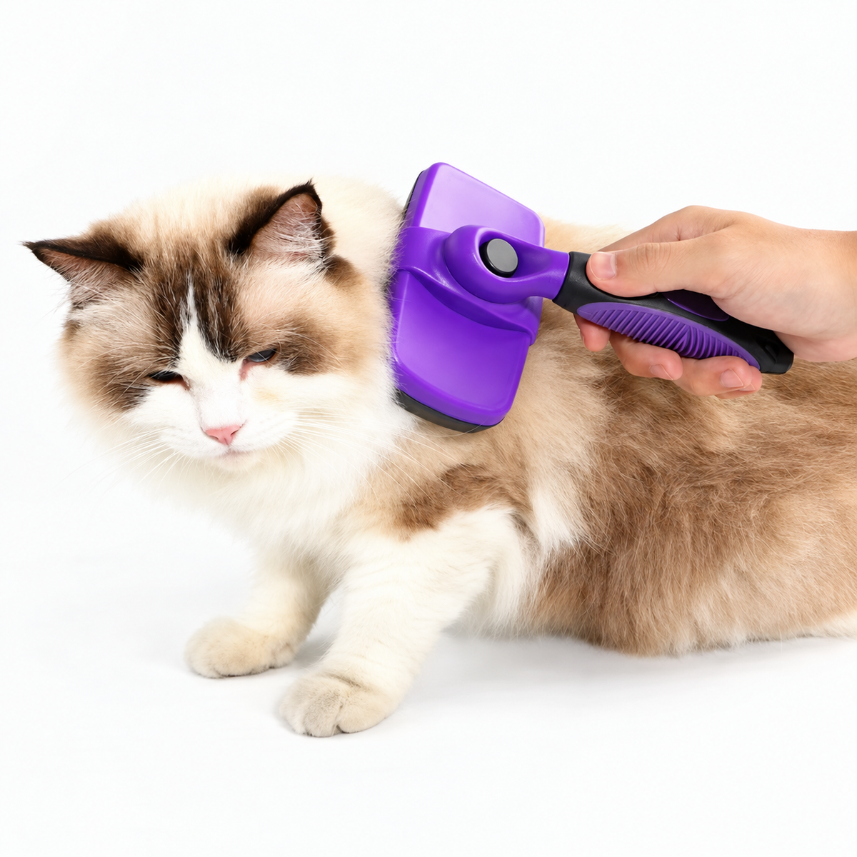 Self-Cleaning Slicker Brush for Dogs & Cats – One-Click Fur Removal